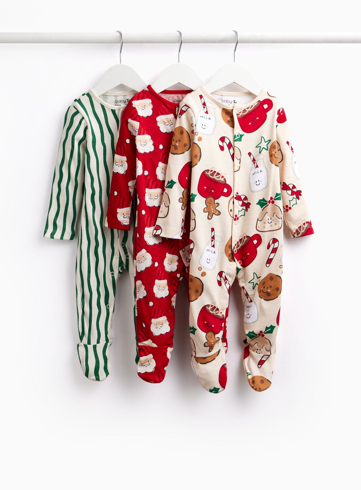 Christmas Treats Sleepsuits 3-Pack Up to 1 mth - Image 1 thumbnail